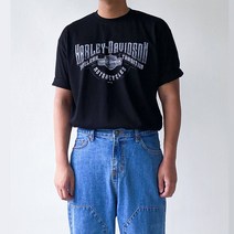 남자 루즈핏 할리프린팅 티셔츠 ver.2