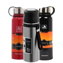 등산 보온병 600ml 800ml 1L 캠핑 대용량보온병 보냉병 보온물병 보온물통 텀블러 물병, 더블윌, 실버