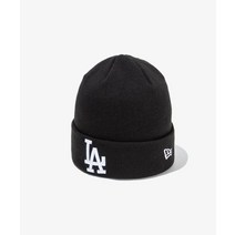 뉴에라 MLB 베이직 커프 LA 다저스 비니 블랙 BASIC KNIT CUFF BEANIE BLACK LOSDOD BLK 13338466