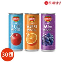 롯데 델몬트 스퀴즈 사과 오렌지 포도 240ml 3종 30캔, 없음