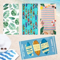 1+1 바캉스 비치타올 대형 특대형 수영장 워터파크 물놀이 휴양지 호캉스 타올, 트로피칼화이트+보헤미안타월