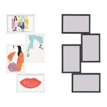 이케아 정품 YLLEVAD 윌레바드 콜라주액자4칸, 2.블랙 304.297.69