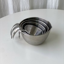 다용도 손잡이 스텐 계량컵 4size 이유식계량컵 베이킹컵 핸들 믹싱볼 스텐비커, 250ml