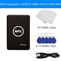 rf카드복사 rfid복사기 rfid 카드 리더 복사기 복사기 125khz 키 fob nfc 스마트 카드 리더기 13.56mhz 암호화 프로그래머 uid keyfobs, 스타일