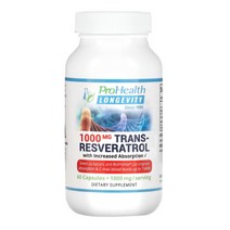 프로헬스 트렌스 레스베라트롤 60캡슐 ProHealth Longevity Trans-Resveratrol, 1개, 60개