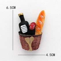 커피콩빵기계 호두과자기계 홈 인테리어 마그네틱 냉장고 부착 스티커 메모 빵 기계 토마토 계란 팬 주전자 우유 모델 자석 컬렉션, [08] wine bread basket