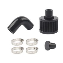 Ursmart 크랭크 케이스 벤트 필터 교체 자동차 용품 블랙 액세서리 플라스틱 브리더 필터 RAM2500 3500 6.7 07.5-17에 적합, 4.13x3.35x2.36인치, 검은 색, 하드웨어 및 플라스틱