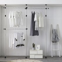 [뉴 업그레이드 행거] 실속이(32mm) 2 3 4단 고정식행거 모음, [실속이 행거 4단] 아이보리 색상