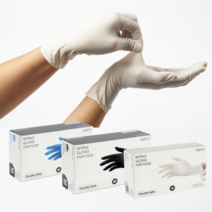 더블세이프 니트릴장갑 식품용 화이트 블랙 블루 의료용 니트릴글러브 100매, 식품용 블루 S