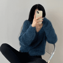 여리핏 데이트 연말 하민 부드러운 솔잎 보카시 브이넥 구슬 가디건-7color