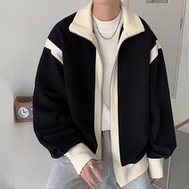 남성 투웨이 배색 폴라 집업 W263
