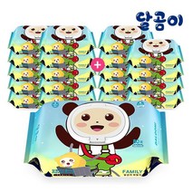 달곰이 저자극 두꺼운 아기물티슈 패밀리 20팩 (80매 / 캡형)