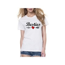 시밀러룩 커플 웨딩촬영커플룩 besties 캐주얼 편지 인쇄 가장 친한 친구 티셔츠 bff 자매 여자 여자 연인 커플 티셔츠 femme 탑 의류