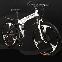 urkoteer 접이식 산악자전거 남녀공용 MTB 자전거, 24인치 24속, 접이식-육도륜 화이트 사은품 증정