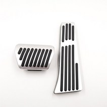 자동차 고무 매트 차량 발판 Bmw용 가스 브레이크 클러치 풋 레스트 페달 패드 교체 BMW F25 F26 X3 X4 F1, 04 Silver AT 2Pc