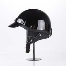 오더봇 티티앤코 TT&CO 소두핏 헬멧 501TX 클래식 바이크 스쿠터 전동킥보드 베스파 할리 데이비슨 경량 하이바 티티엔코 오픈 하프 페이스, S, 유광블랙