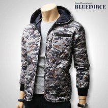 블루포스 남성용 메시온 후드 경량 점퍼 베이직핏 깔깔이 퀼팅 자켓