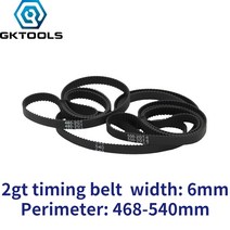 gktools c-11 3d 프린터 gt2 6mm 폐쇄 루프 고무 2gt 타이밍 벨트 길이 468 480 484 488 494 500 520 524 528 540mm, 2gt-524, 1개