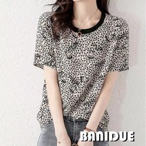 [바니드] 여성 여름반팔 루즈핏 라운드넥 캐주얼 패션 캐릭터 티셔츠 0609