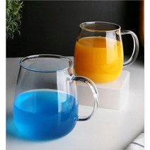 항아리 내열유리 머그컵 2size 심플 홈카페 유리컵, 600ml