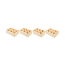 Ciieeo 4pcs 마커박스 메이크업 수납케이스 플랫웨어 정리함 나무연필 나무펜 정리함 탁상소품 & 작업공간 정리함 티백 멀티슬롯 마커 정리함 트레이