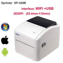 라벨프린터 도트프린터 라벨기 라벨스티커 Xprinter 4 인치 배송 라벨/익스프레스/열 바코드 라벨 프린터 D, 04 WIFI and USB_01 EU 플러그