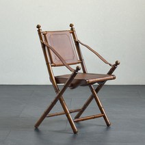 빈티지 원목 소가죽 팔걸이 라운지 체어 디자이너 접이식 의자, 오일왁스가죽빈티지브라운(인도네시아오리지널수입)