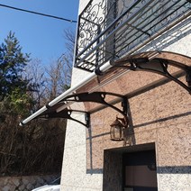캐노픽스 650x1400 렉산공사 주차장 출입구 창문 현관 데크 테라스 캐노피 시공점, 엠보체크_스모그, 그레이, 은백색(기본색상)