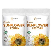 (1+1) Micro Ingredients 해바라기 레시틴가루 454g US Grown Organic Sunflower Lecithin Powder, 2개