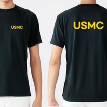 USMC 커스텀 옐로우 라운드 쿨 반팔티셔츠 길단 유니폼 유니폼제작 커스텀 커스텀티셔츠