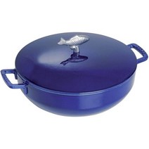 스타우브 Fish Cocotte 28 cm 주철 인덕션 쿠커에 적합 다크 블루, 다크블루, 35.5*29*15.5, 1개