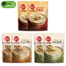 (상온)비비고 전복죽x2개+소고기죽x2개+녹두닭죽x2개, 1세트, 450g