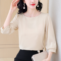 허니비 허니시스터 바이젠 데일리 클래식 라운드 블라우스 (M L XL)