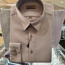 엘르셔츠 기모 솔리드 무지 면혼방 갈색 준슬림 긴팔 와이셔츠 E224Z96704