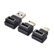 NFHK 5Gbps Type-E USB 3.1 전면 패널 소켓 및 2.0 to PCI-E 1X 익스프레스 카드 VL805 어댑터 마더보드용, BLACK 3PCS ADAPTER