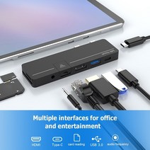 서피스독 서피스프로 USB허브 도킹스테이션 Surface pro xpro8 usb호환, 네트워크 포트 포함