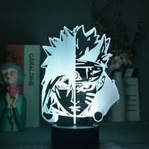 야간 조명 3D LED Uchiha Narutoe 그림 Kakashi Hatake Nightlight for Kids 침실 장식 터치 램프 Anime Child Xmas Gift., 16 color with remote, 09 9