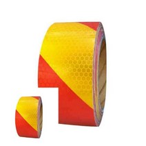 고휘도 벌집무늬 반사 테이프 사선 황적색 50MMX10M 반사시트 고휘도반사지, 1개