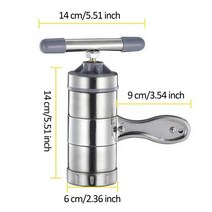 가정용제면기 국수기계 스테인레스 스틸 수동 국수 메이커 반죽 프레스 기계 수제 라자냐 페투치신 스파게, 한개옵션1, 01 Silver
