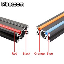 부품 3D 프린터 호환 Ender 3 CR10 1M CNC 20 시리즈 6mm 플랫 씰 2020 알루미늄 프로파일 소프트 슬롯 커버패널 레드오렌지블랙블루 엔더, Black