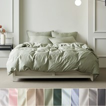 바운티풀 특급호텔침구 60수 사틴면 100% 300T 이불커버 솔리드 Q (6컬러), 올리브그린