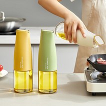 리빙쉘 자동열림 원터치 내열유리 오일통 오일병 소스병 500ml, 옐로우, 1개