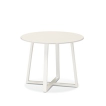 FND TF 멜론 1050원탁 원형 테이블, 화이트프레임, 화이트그레이28T