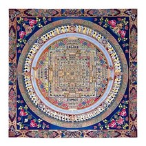탱화 부처 불상 석가모니 불교 장식 그림 티베트 불교 thangka 만다라 티베트 불교 프레스코 거실 장식, 55x55cm 프레임 없음, d