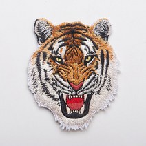 맹수 와펜 패치 자수 동물 고퀄리티 성난호랑이대형