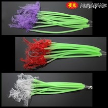 무라사메 아가미 갈치채비/갈치바늘(2호/3호)/장축광튜브(7cm/15cm)/아가미실 갈치낚시, 2호, 형광-15cm, 레드