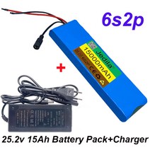전기자전거 배터리 25.2V 15000mAh 6S2P 18650 산업용 배터리 팩 24V 15000mAh 전기 자전거 Moped bms와