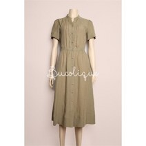 기타 [비꼴리끄]솔리드반팔앞핀턱원피스