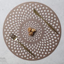 코쿠닝홈 북유럽 파티 심플 4color 고급 카페 원형 식탁매트 테이블매트, 원지름38cm, 원형브라운