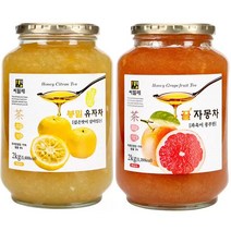 씨밀레 봉밀 유자차2kg + 자몽차2kg 과일차 액상차, 2개, 2kg, 2L